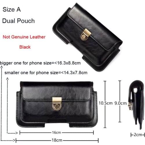 Dual Pouch Leather Belt Clip Mobile Phone Case For Galaxy J5 (2017) J2 Pro A8+ A8 (2018)/S6 Edge Plus