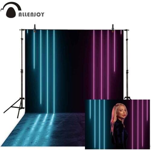 Allenjoy Photography background 3D stripes Electronic Laser Light Tiktok style glow party studio Backdrop photophone photocall