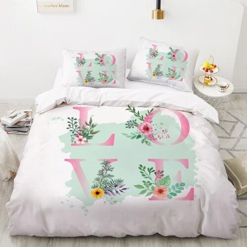 Bedding set King Queen Euro Duvet cover set pillow case Bed linens Quilt cover euro 220x240 240x260 Nordic simple LOVE