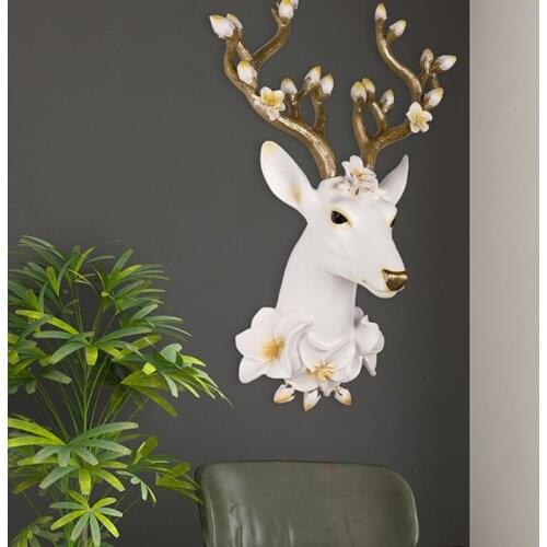 Nordic creative deer head wall adornment Eco-friendly resin living room porch pendant multi-functional shop hanging decoration