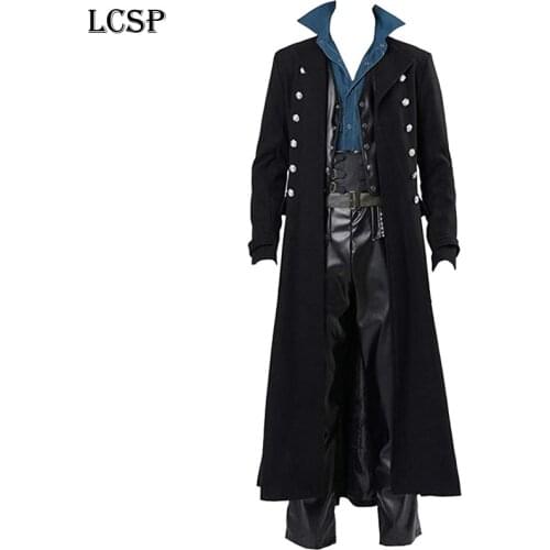 LCSP Renaissance Steampunk Dark Victoria Hero Trench Coat Suit Cosplay Middle Ages Knight Duke Retro SCA LARP Costumes