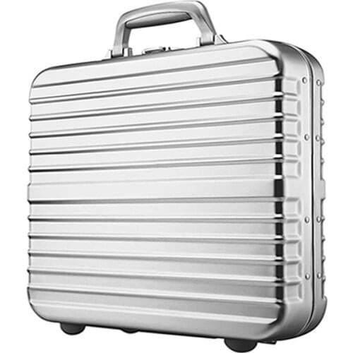 Mens Luxury Metal Briefcase Aluminium Magnesium Alloy Travel Case TSA Lock Aluminium Frame Women Briefcase Laptop Case 8 Colors