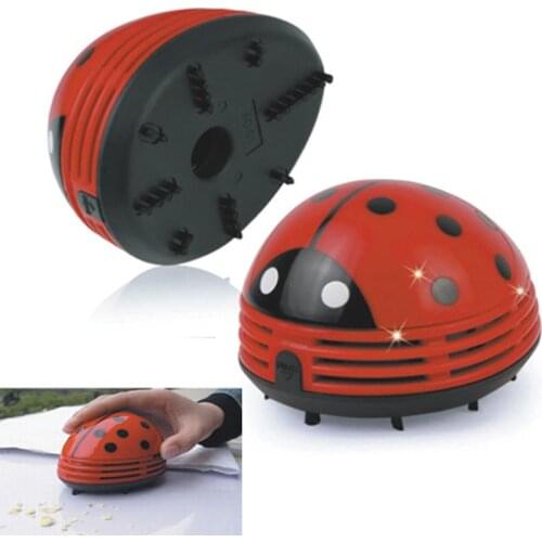 Mini Desktop Vacuum Cartoon Mushroom Ladybug Desktop Coffee Table Vacuum Cleaner Dust Collector Home Office Desktop Cleaning