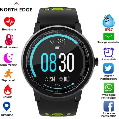 NORTH EDGE Bluetooth Smart Watch Men Blood Pressure Round Smartwatch Women Watch Waterproof IP67 Sport Tracker For Android IOS