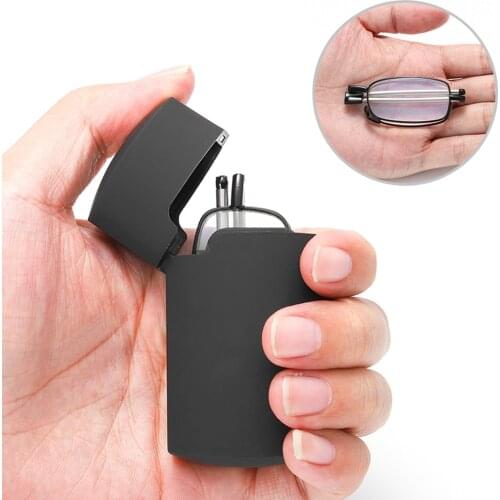 Reading Glasses Folding Men Stainless Steel Magnetic Box Presbyopic Glasses 1.00 1.50 2.00 2.50 3.00 3.50