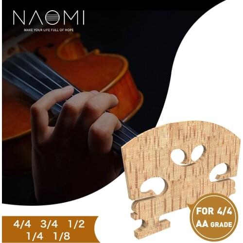 NAOMI Grooved G D A E Violin Bridge Selected AA Grade Maple Bridge French Style For 4/4 Violin Use