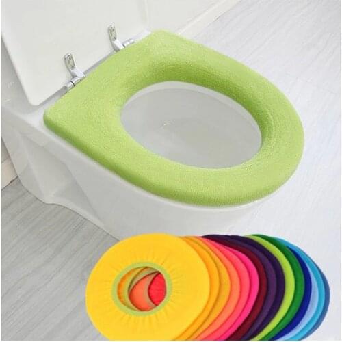 Random Color!Comfortable Toilet Seat Cover for Bathroom Products Pedestal Pan Cushion Pads Lycra Use In O-shaped Flush
