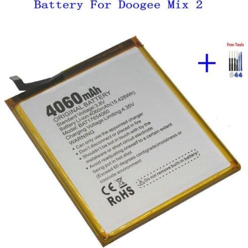 1x 4060mAh BAT17654060 Mix2 High Quality Replacement Battery For Doogee Mix 2 Mobile Phone Batteries + Repair Tool Kits