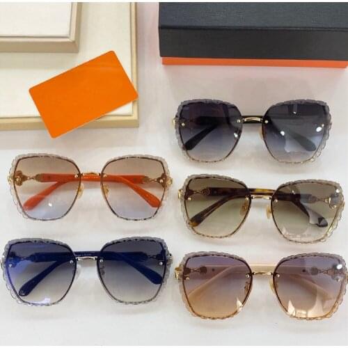 New Fashion Womens Sunglasses High Quality Luxury Brand Designed Adult Sunglasses Gradient Color Resin and Metal Sunglasses