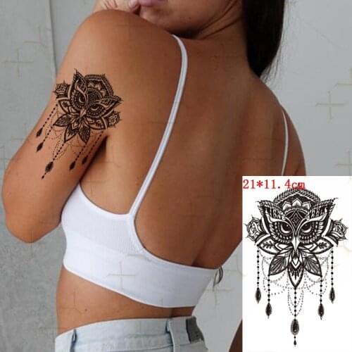 Waterproof Temporary Tattoo Sticker Owl Dreamcatcher Flash Tattoos Women Horse Moon Feather Rose Body Art Arm Fake Tatoo Men