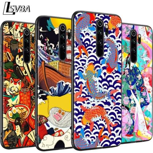 Bright Black Cover Japanese style Art Japan For Xiaomi Redmi Note 9 9S 8T 8 7 6 5A 5 4X 4 Pro Max Phone Case