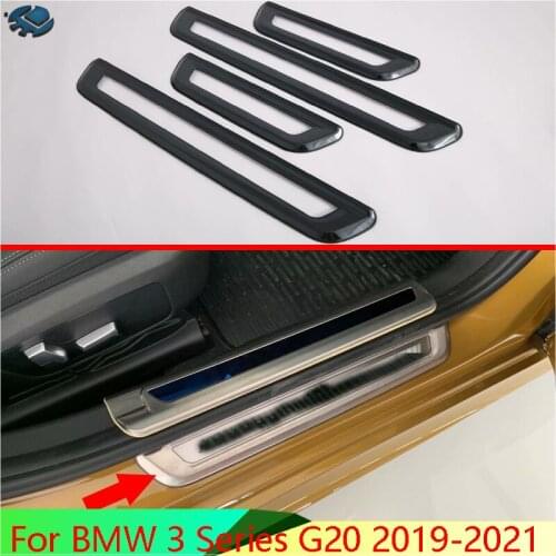 For BMW 3 Series G20 2019-2021 Stainless Steel Ouside Door Sill Panel Scuff Plate Kick Step Trim Cover Protector