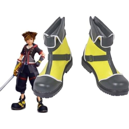 Kingdom Hearts Sora Yellow Cosplay Boots Shoes Custom Made
