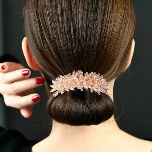 Pearls Crystal Braiders Tool Women Classic Magic Hair Twist Hair Styling Tools Quick Bun Donut Curler Maker Headwear Accessories