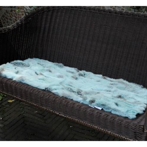 CX-D-18G Soft And Warm Patchwork Rabbit Fur Throw Blanket Bed Towel Real Fur Mermaid Blanket Decorative Bedding Sofa Cover