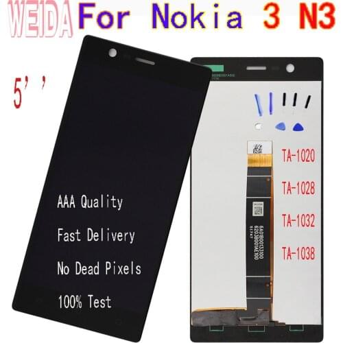 WEIDA 5’’For Nokia 3 N3 TA-1020 TA-1028 TA-1032 TA-1038 LCD Display Touch Screen Digitizer Assembly with Tool