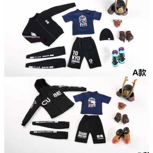 1/6 Male Soldier Figure Japanese Style Fashion Street Clothing With shoes Set Clothes for 12 inches Body model accessory