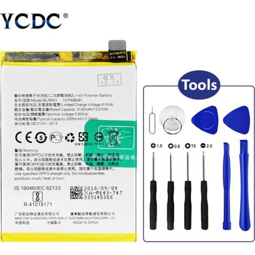3.85V BLP643 3205mAh Lithium Battery Original Phone Bateria Replacement + Flex Cable + Repair Tools For OPPO R11S Smart Phone