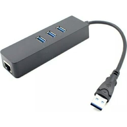 4 Ports USB 3 0 Hub With Net Card For Laptop Computer PC Accessories 3 Ports USB To RJ45 Lan Adapter Power Multi USB Splitter