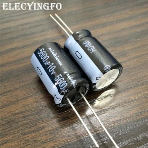 50pcs 5600uF 10V NICHICON HD Series 16x25mm Super Low Impedance 10V5600uF Aluminum Electrolytic Capacitor