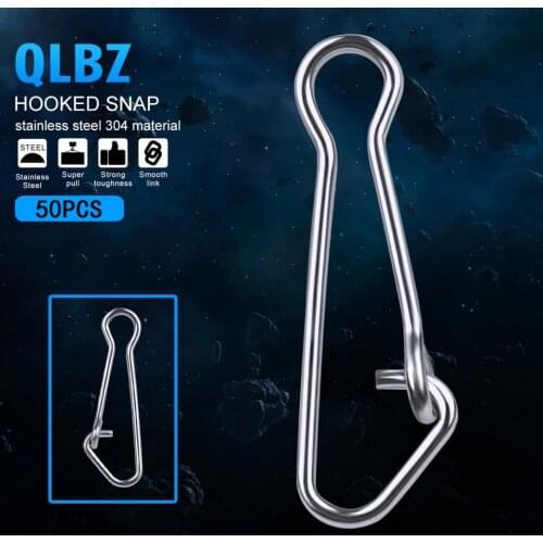 50pcs/lot Snap 0#-6# Stainless Steel Connector Fishing Barrel Swivel Safety Snap Swivel Snap Fishing Swivels Tool Hook Tackle