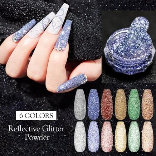 8 Colors Nail Crystal Diamond Powder Rainbow Color Glitter Shiny Pigment Holographic Glass Micro Drill Nails Art Decoration