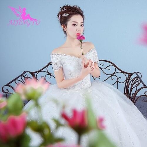 AIJINGYU 2021 beautiful Customized new hot selling cheap ball gown lace up back formal bride dresses wedding dress WK289