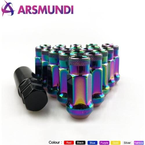 MT V48 Auto Steel Acorn Rim Extended Open End Wheel Racing Lug Nuts With One Key M12X1.5