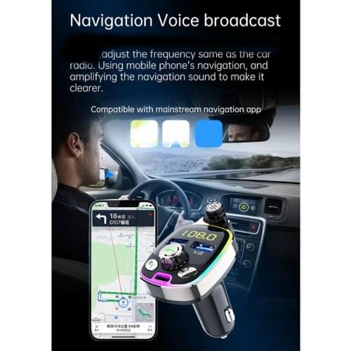Car Charger MP3 Player FM Transmitter Dual Port Fast Charging Bluetooth-compatibletooth-compatie F19A