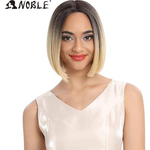 Noble Wig For Black Women 10 Inch Straight Hair Heat Resistant Elastic Lace Synthetic Wigs Cosplay Synthetic Lace Front Wig