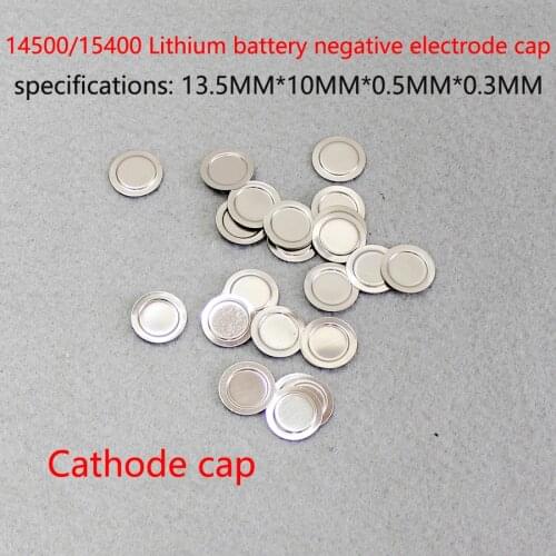 100pcs/lot 14500 lithium battery chip can be spotted cap 14500 lithium battery chip negative pole positive tip cap
