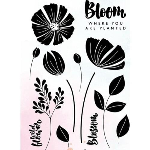 Flower Clear Stamp for Scrapbooking Transparent Silicone Rubber DIY Photo Album Decor 0509