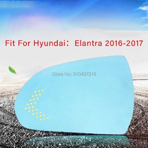 For Hyundai Elantra 2016-2017 Demist Car Rearview Mirror Glare Proof Blue Glasses Led Lamp Heated turn singleLarge view