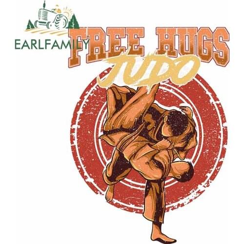 EARLFAMILY 13cm x 9.8cm for Free Judo Hugs Car Sticker Laptop Windshield Decal Motorcycle Waterproof Windshield Vinyl Car Wrap