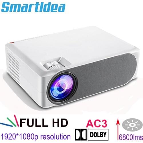 Smartldea Real 1080p Projector AC3 Full HD M19, Android 9.0, 1920x1080p 6800lms Multimedia Proyector Video Games 3D Home Beamer