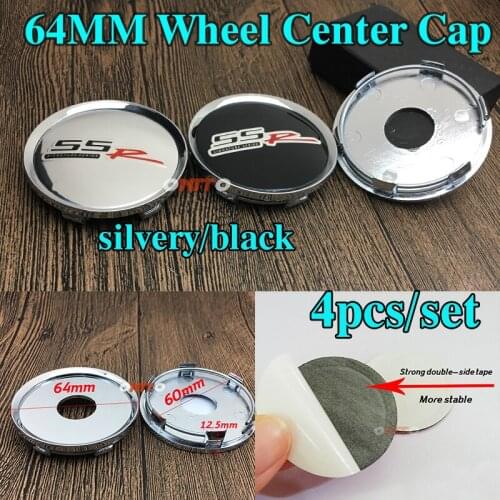 Chrome 64MM 6.4CM Wheel Center Hub Cap SSR logo Emblem 4PCS Auto Styling for Chevrolet lanos orlando captiva lacetti aveo