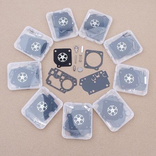 10pcs/lot Carburetor Carb Rebuild Kit For Zama RB-156 C1U-W43 C1U-W45 C1U-W43A C1U-W43B Poulan BVM210VS SM210VS