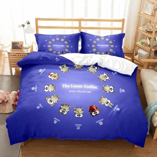 Twelve Constellations Bedding Set Dreamlike 3D Printed The Zodiac Duvet Cover And Pillowcase For Kids Adults Bed Lines Set