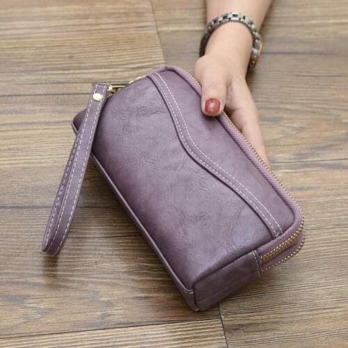 Wallet Women Long 2021 New Fashion European and American Handbag Zero Wallet Handbag Double Zipper Soft Leather Handbag