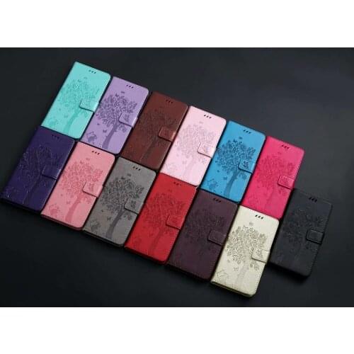 Leather Case For Huawei Honor 7C 7 C AUM-L41 Russian Version Case 3D Tree Cat Case Wallet Flip Magnetic Stand Case Mate 20 Lite