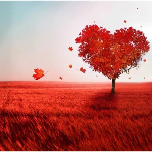 Red Heart Tree Wedding Photography Backdrops Valentines Day Photographic Background Studio Props Custom Fotografia