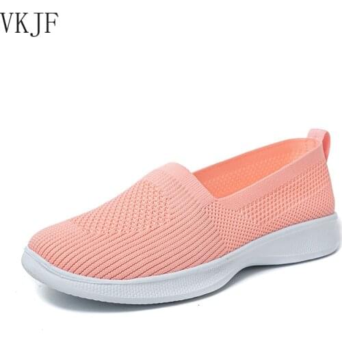 2021 Summer Women Shoes Breathable Mesh Sneakers Shoes Ladies Slip on Flats Loafers Shoes Fashion Trainers Women