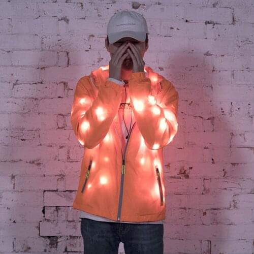 Cool Flashing Glowing Colorful LED Luminous Costumes Fashion Clothes Vest Coat For Party Bar Night Club Dance Show Celebrations