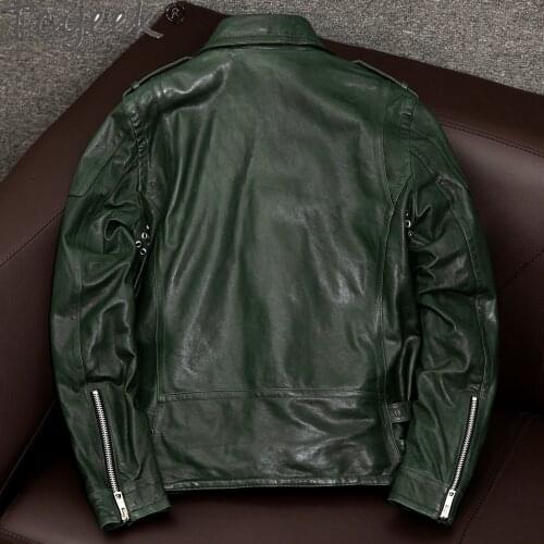 Real 200% Sheepskin Coat Men Autumn Winter Clothing Streetwear Natural Genuine Leather Jacket Moto Biker Coats 288088