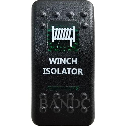 WINCH ISOLATOR Rocker Switch Cover Cap Green Window Labeled for Car Boat Marine Carling ARB NARVA ,Cover Cap Only！Waterproof