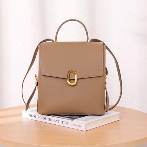 WOONAM Women Fashion Handbag Top Hide Genuine Calf Leather Backpack Bag WB1204