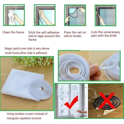 1.5M*1.3M DIY Mosquito Screen Mosquito Insect Window Mesh Net For Doors Window Fly Screen Curtain Netting