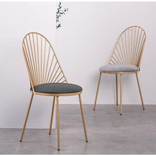 Nordic Leisure Chair Backrest Negotiation Chairs Wrought Iron Desk Stool Light Luxury Restaurant Dining Chair Bedroom Chair