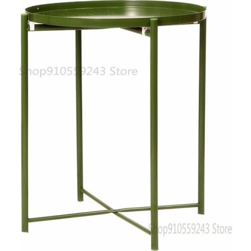 Nordic Side Table Small Round Table Coffee Table Iron Art Homestay Side Table Round Table Tea Table Net Red Simple Tray Table Su