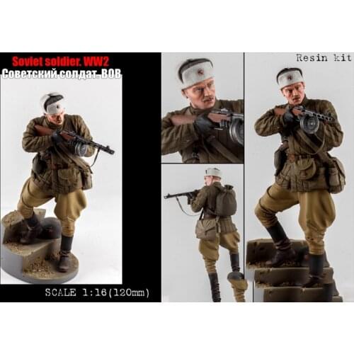 New Unassembled 1/ 16 120mm Soviet Soldier 120mm Figure Resin Kit DIY Toys Unpainted kits